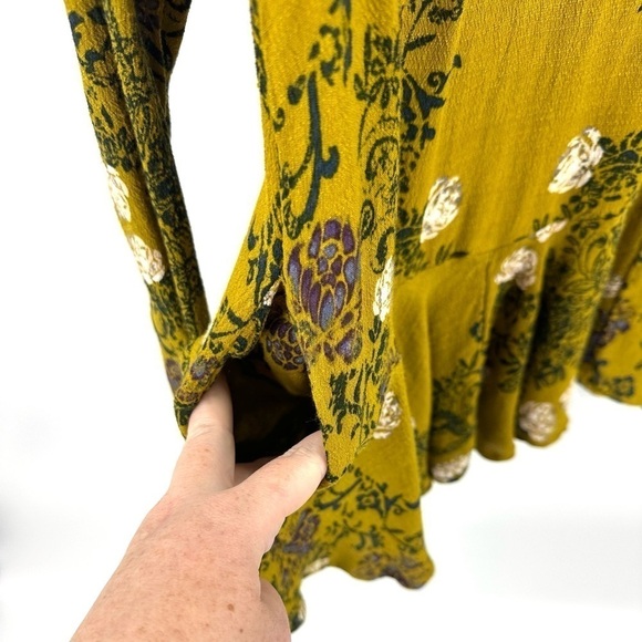 Free People Smooth Talker Tunic Dress XS Mini Boho Floral Indie Festival Flowy - Picture 5 of 13